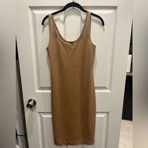 Express light brown midi dress